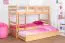 Etagenbett / Stockbett SET mit 2 Matratzen K20/h | inkl. Liegeplatz und 2 Abdeckblenden | Kopfteil gerade | Buche massiv Natur | Liegefläche: 90 x 200 cm