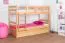 Etagenbett / Stockbett "Easy Premium Line" K20/h inkl. Liegeplatz und 2 Abdeckblenden, Kopf- und Fußteil gerade, Buche Vollholz massiv Natur - Liegefläche: 90 x 200 cm (B x L), teilbar