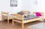 Etagenbett / Stockbett "Easy Premium Line" K18/n inkl. 2 Schubladen und 2 Abdeckblenden, Kopfteil mit Löchern, Buche Vollholz massiv Natur - Liegefläche: 90 x 200 cm, (B x L) teilbar