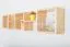 Hängeregal / Wandregal Kiefer massiv Vollholz natur Junco 285 - Abmessung: 33 x 162 x 20 cm (H x B x T)