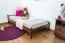 Kinderbett / Jugendbett Kiefer Vollholz massiv Nussfarben A14, inkl. Lattenrost - Abmessung 90 x 200 cm 