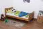 Einzelbett / Gästebett Kiefer Vollholz massiv Eichefarben A22, inkl. Lattenrost - Abmessung 90 x 200 cm 