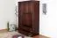Kleiderschrank Kiefer Vollholz massiv Walnussfarben Junco 06 - Abmessung: 195 x 135 x 59 cm (H x B x T)