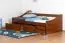Jugendbett / Funktionsbett Kiefer massiv Vollholz Eichefarben Rustikal 94, inkl. Lattenrost - 90 x 200 cm (B x L)