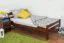 Kinderbett / Jugendbett "Easy Premium Line" K1/2n, Buche Vollholz massiv dunkelbraun lackiert - Liegefläche: 90 x 190 cm