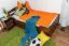 Kinderbett / Jugendbett "Easy Premium Line" K1/2h inkl. 2. Liegeplatz und 2 Abdeckblenden, 90 x 200 cm Buche Vollholz massiv dunkelbraun lackiert