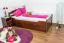Kinderbett / Jugendbett "Easy Premium Line" K1/2h inkl. 2. Liegeplatz und 2 Abdeckblenden, 90 x 200 cm Buche Vollholz massiv dunkelbraun lackiert