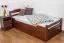 Kinderbett / Jugendbett "Easy Premium Line" K1/2h inkl. 2. Liegeplatz und 2 Abdeckblenden, 90 x 200 cm Buche Vollholz massiv dunkelbraun lackiert