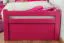 Kinderbett / Jugendbett "Easy Premium Line" K1/2h inkl. 2. Liegeplatz und 2 Abdeckblenden, 90 x 200 cm Buche Vollholz massiv rosa lackiert