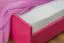 Kinderbett / Jugendbett "Easy Premium Line" K1/2h inkl. 2. Liegeplatz und 2 Abdeckblenden, 90 x 200 cm Buche Vollholz massiv rosa lackiert