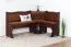 Eckbank Kiefer massiv Vollholz Walnussfarben Junco 244 - Abmessungen: 85 x 110 x 150 cm (H x B x L)