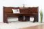 Eckbank Kiefer massiv Vollholz Walnussfarben Junco 244 - Abmessungen: 85 x 110 x 150 cm (H x B x L)