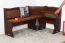 Eckbank Kiefer massiv Vollholz Walnussfarben Junco 244 - Abmessungen: 85 x 110 x 150 cm (H x B x L)