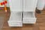 Kleiderschrank Kiefer Vollholz massiv weiß lackiert 012 - Abmessung 190 x 80 x 60 cm (H x B x T)