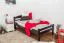 Einzelbett "Easy Premium Line" K1/2n, Buche Vollholz massiv schokobraun lackiert - Liegefläche: 90 x 200 cm