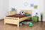 Kinderbett / Jugendbett Kiefer massiv Vollholz natur 68, inkl. Lattenrost - 100 x 200 cm (B x L)