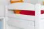 Etagenbett / Stockbett "Easy Premium Line" K18/n, Kopfteil mit Löchern, Buche Vollholz massiv Weiß - 90 x 190 cm, (L x B) teilbar