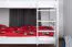 Etagenbett / Stockbett "Easy Premium Line" K19/n, Kopf- und Fußteil mit Löchern, Buche Vollholz massiv Weiß - 90 x 190 cm (B x L), teilbar