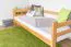 Bequemes Jugendbett, schlichtes Kinderbett "Easy Premium Line" K34, Buche Vollholz massiv Natur, Liegefläche 90 x 200 cm, inkl. Rollrost und Seitenbalken