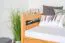 Bequemes Jugendbett, schlichtes Kinderbett "Easy Premium Line" K34, Buche Vollholz massiv Natur, Liegefläche 90 x 200 cm, inkl. Rollrost und Seitenbalken