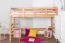 Kinderbett / Hochbett "Easy Premium Line" K22/n, Buche Vollholz massiv Natur - Liegefläche: 90 x 200 cm