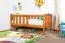 Kinderbett / Juniorbett Kiefer massiv Vollholz Eichefarben 96, inkl. Lattenrost - 90 x 160 cm (B x L)