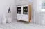 Vitrine Timaru 05 Wildeiche geölt / Weiß, teilmassiv - Abmessungen: 109 x 90 x 40 cm (H x B x T)