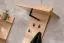 Garderobe Komplett - Set B Angvik, 3-teilig, Farbe: Eiche / Schwarz, ein Garderobenschrank, ein Schuhschrank mit Sitzgelegenheit, vier Haken, inkl. Sitzkissen