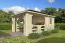 Pavillon / Pergola inkl. Pfosten, Grundfläche: 17,95 m², aus nordischen Fichtenholz, Zeltdach, Blockbohlenstärke 70 mm, Außenmaße: 350 x 513 cm