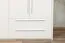 Drehtürenschrank / Kleiderschrank mit LED-Rahmen Siumu 27, Farbe: Weiß / Weiß Hochglanz - 226 x 142 x 60 cm (H x B x T)