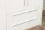 Drehtürenschrank / Kleiderschrank mit LED-Rahmen Siumu 28, Farbe: Weiß / Weiß Hochglanz - 226 x 187 x 60 cm (H x B x T)
