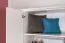 Drehtürenschrank / Kleiderschrank mit LED-Rahmen Siumu 26, Farbe: Weiß / Weiß Hochglanz - 226 x 322 x 60 cm (H x B x T)