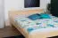 Futonbett / Massivholzbett Kiefer Vollholz massiv natur A1, inkl. Lattenrost - Abmessung 160 x 200 cm