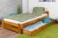 Futonbett / Massivholzbett Kiefer Vollholz massiv Eichefarben A9, inkl. Lattenrost - Abmessung 90 x 200 cm