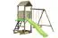 Spielturm S29A, inkl. Wellenrutsche, Doppelschaukel-Anbau, Sandkasten und überdachte Sitzbank, 327 x 348 cm, Kinderspielturm