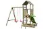 Spielturm S29A, inkl. Wellenrutsche, Doppelschaukel-Anbau, Sandkasten und überdachte Sitzbank, 327 x 348 cm, Kinderspielturm