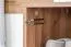 Schuhschrank  Manase 11, Farbe: Eiche Braun / Weiß Hochglanz - 94 x 63 x 36 cm (H x B x T)