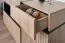Kommode / Sideboard mit zwei Schubladen Jordalsgrenda 05, Farbe: Eiche / Schwarz, zwei Türen, 5 Fächer, Maße: 90 x 150 x 40 cm, für Wohnzimmer