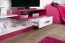 Kinderzimmer - TV-Unterschrank Frank 10, Farbe: Weiß / Rosa - 43 x 120 x 43 cm (H x B x T)