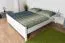 Weißes Doppelbett / Gästebett Buche Vollholz 106, inkl. Lattenrost, Liegefläche 180 x 200 cm, hochwertig verarbeitet, breite Bettpfosten, einfache Montage