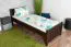 Jugendbett Buche Massivholz 107, inkl. Lattenrost, Walnussfarben, Liegefläche 80 x 200 cm, modernes Kinderbett, besonders robust und langlebig
