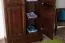 Kleiderschrank Kiefer Vollholz massiv Walnussfarben Junco 08B - Abmessung 195 x 102 x 59 cm (H x B x T)