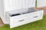 Weißer Kleiderschrank Kiefer Vollholz Pipilo 05, 225 x 95 x 60 cm, mit 1 Kleiderstange, 1 großen Fach und 1 Schublade, viel Stauraum, sehr robust