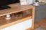 TV-Schrank / TV-Möbel Faleula 06, mit ABS Katenschutz, Eiche / Weiß, Maße: 52 x 130 x 53 cm, zwei Schubladen, ein offenes Ablagefach, für Wohnzimmer