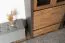 Vitrine Selun 09, Farbe: Eiche Dunkelbraun / Grau - 197 x 90 x 43 cm (H x B x T)