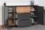 Kommode Vaitele 13, Farbe: Anthrazit Hochglanz / Walnuss - 88 x 152 x 45 cm (H x B x T)