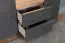 Kommode Vaitele 13, Farbe: Anthrazit Hochglanz / Walnuss - 88 x 152 x 45 cm (H x B x T)