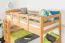 Etagenbett 90 x 200 cm für Erwachsene "Easy Premium Line" K17/n, Buche Massivholz Natur lackiert, teilbar