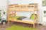 Etagenbett 90 x 200 cm für Erwachsene "Easy Premium Line" K17/n, Buche Massivholz Natur lackiert, teilbar