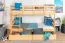 Etagenbett / Stockbett 90 x 200 cm "Easy Premium Line" K17/n inkl. 2 Schubladen und 2 Abdeckblenden, Buche Massivholz Natur lackiert, teilbar